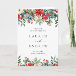 Wasserfarben Winter Blooms Garland Hochzeit Programm