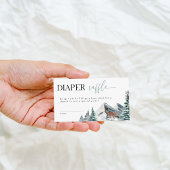 Wasserfarben Winter Forest Diaper Raffle Babydusch Begleitkarte