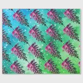 Wasserfarben Winter Weihnachtswald Hirsche Tiere W Geschenkpapier (Flach)