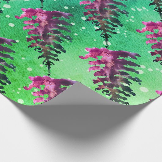 Wasserfarben Winter Weihnachtswald Hirsche Tiere W Geschenkpapier (Ecke)