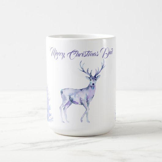 Wasserfarben-Winterlandschaft Frohe Feiertage Kaffeetasse (Mittel)