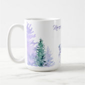 Wasserfarben-Winterlandschaft Frohe Feiertage Kaffeetasse (Links)