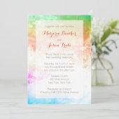 Wasserfarben wirbeln Hochzeitseinladung Sonnenaufg Einladung (Stehend Vorderseite)