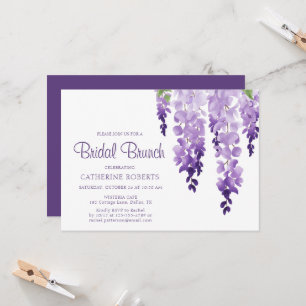 Wasserfarben-Wisteria-Lavendel-Braut-Brunch Einladung
