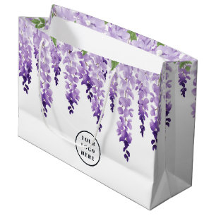 Wasserfarben-Wisteria-Personalisiertes-Logo   Unte Große Geschenktüte
