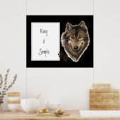 Wasserfarben Wolf Zitat "Behalt es einfach" Poster (Küche)