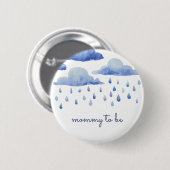 Wasserfarben Wolken Kinderdusche Custom Familienmi Button (Vorne & Hinten)
