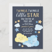 Wasserfarben Wolken Twinkle Little Star Baby Dusch Einladung (Vorderseite)