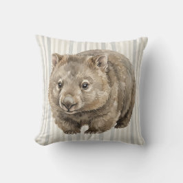 Wasserfarben-Wombat-Wildlife-Kunst-Wurfkissen Kissen
