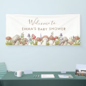 Wasserfarben-Woodland-Pilzdusche Banner (Messe)