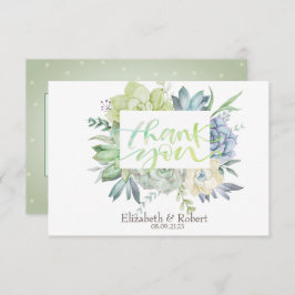 Wasserfarben-Wüste-Kakteen Sukkulents-Punkte Dankeskarte