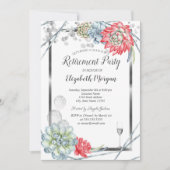 Wasserfarben Wüste Rote Sukkulturen Ruhestand Einladung (Vorderseite)