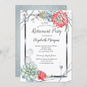 Wasserfarben Wüste Rote Sukkulturen Ruhestand Einladung