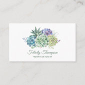 Wasserfarben-Wüsten-Kaktus-Sukkulente QR-Code Visitenkarte (Vorderseite)