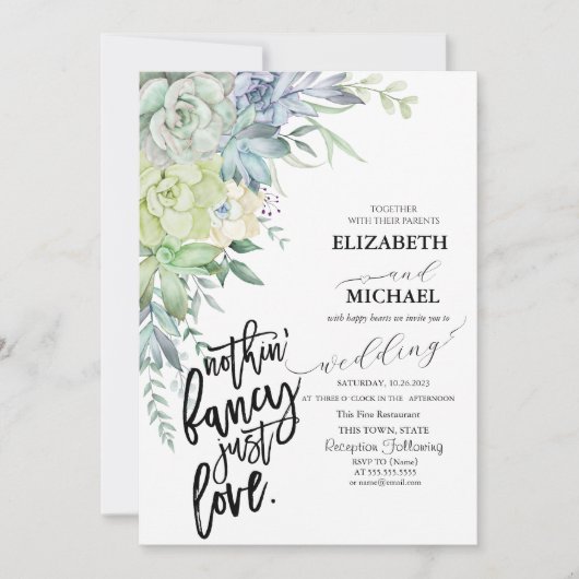 Wasserfarben-Wüstensukkulente Punkte Einladung (Vorderseite)