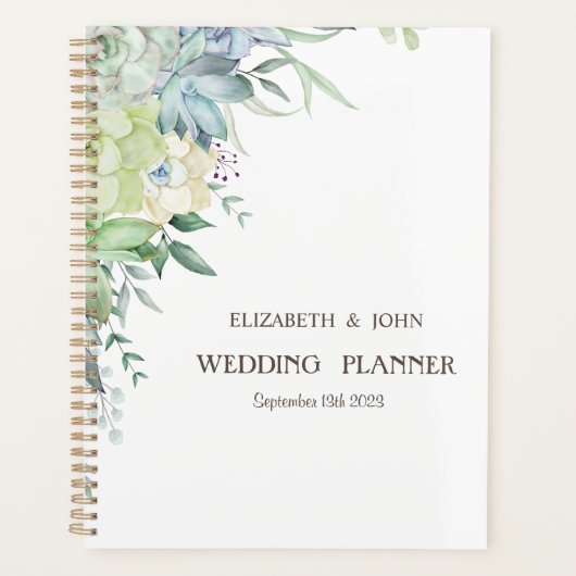 Wasserfarben-Wüstensukkulente Punkte Planer (Vorderseite)