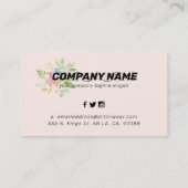 Wasserfarben, zarte Blume Visitenkarte (Rückseite)