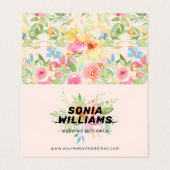 Wasserfarben, zarte Blume Visitenkarten (Außenseite Aufgefaltet)