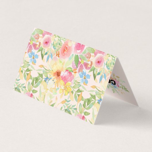 Wasserfarben, zarte Blume Visitenkarten (Rückseite)