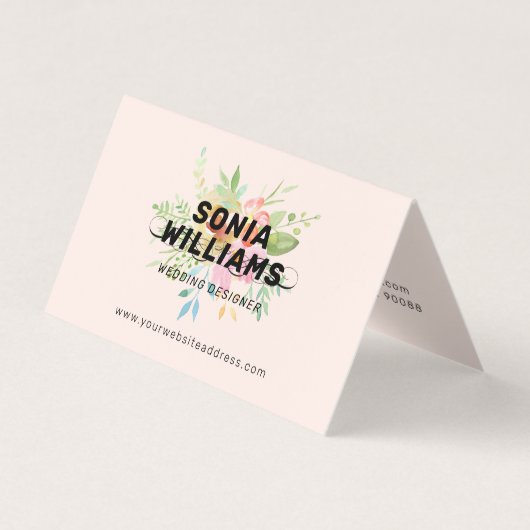 Wasserfarben, zarte Blume Visitenkarten (Vorderseite)