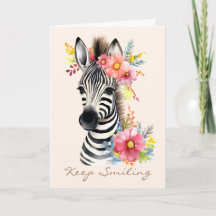 Wasserfarben-Zebra und Blumenreath