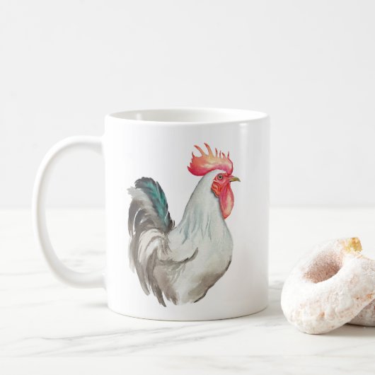 Wasserfarben zeichnend Hand eines Rasters Kaffeetasse (Mit Donut)