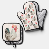 Wasserfarben zeichnend Hand eines Rasters Ofenhandschuh & Topflappen-Set (Vorderseite/Rückseite)