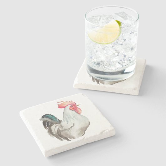 Wasserfarben zeichnend Hand eines Rasters Steinuntersetzer (Seitenansicht)