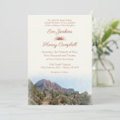 Wasserfarben Zielort: Romantische Wüsteneinladung Einladung (Stehend Vorderseite)