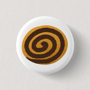 Wasserfarben-Zimtschnecken-Bäckerei-Geschenk Button