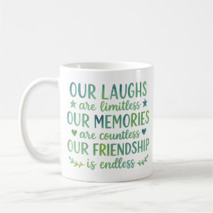 Wasserfarben-Zitat über Freundschaft Kaffeetasse