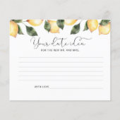 Wasserfarben Zitrone Date Nacht Idee. Lemon date j (Vorderseite)