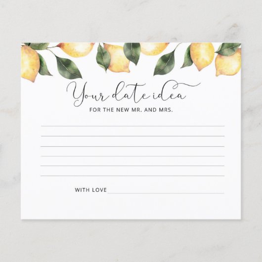 Wasserfarben Zitrone Date Nacht Idee. Lemon date j (Vorderseite)