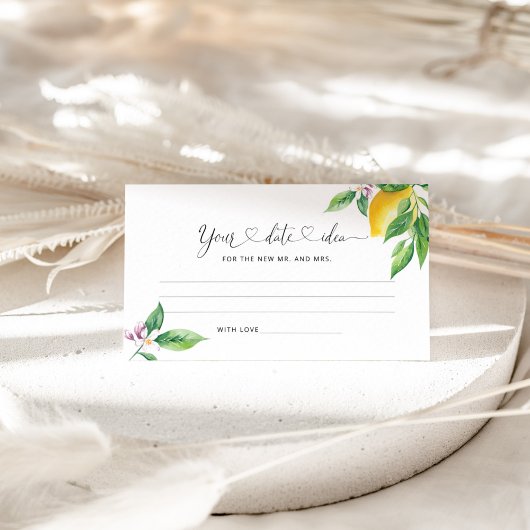 Wasserfarben Zitrone Datum Nachtgedanken. Datum ja Begleitkarte