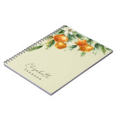 Wasserfarben-Zitrone Floral Modernes Monogramm Notizblock (Linke Seite)
