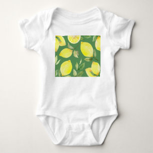 Wasserfarben Zitrone, Fruchttapete Muster. Baby Strampler