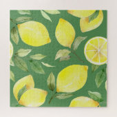 Wasserfarben Zitrone, Fruchttapete Muster. Puzzle (Horizontal)