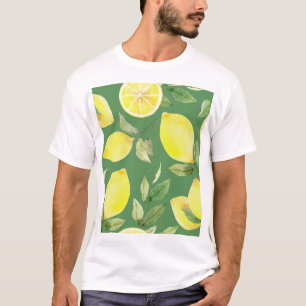Wasserfarben Zitrone, Fruchttapete Muster. T-Shirt