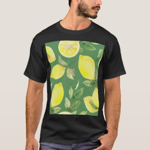 Wasserfarben Zitrone, Fruchttapete Muster. T-Shirt