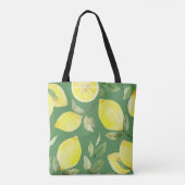 Wasserfarben Zitrone, Fruchttapete Muster. Tasche (Rückseite)