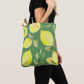 Wasserfarben Zitrone, Fruchttapete Muster. Tasche (Von Nahem)