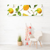 Wasserfarben-Zitrone und Blätter 2 Banner (Insitu)