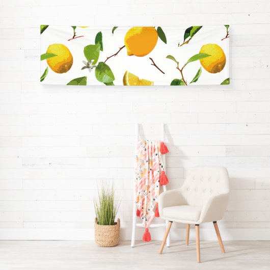 Wasserfarben-Zitrone und Blätter 2 Banner (Insitu)