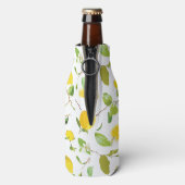 Wasserfarben-Zitrone und Blätter 2 Flaschenkühler (Flasche Rückseite)