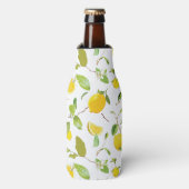 Wasserfarben-Zitrone und Blätter 2 Flaschenkühler (Flaschenvorderseite)