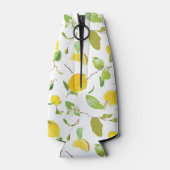 Wasserfarben-Zitrone und Blätter 2 Flaschenkühler (Rückseite)