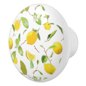 Wasserfarben-Zitrone und Blätter 2 Keramikknauf (Rechts)