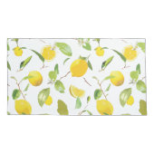 Wasserfarben-Zitrone und Blätter 2 Kissenbezug (Rückseite-Links)