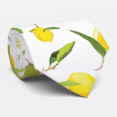 Wasserfarben-Zitrone und Blätter 2 Krawatte (Gerollt)