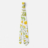 Wasserfarben-Zitrone und Blätter 2 Krawatte (Rückseite)